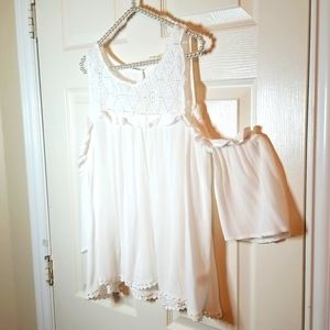 Entro Womens White Cold Shoulder Shirt